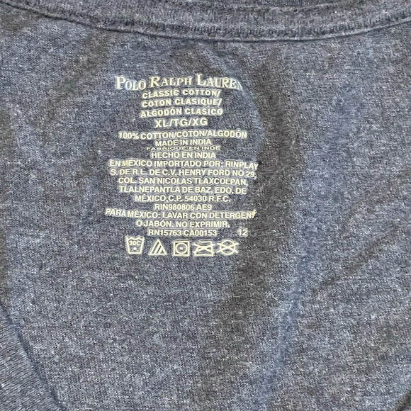 Polo Ralph Lauren Men’s Grey V-Neck T-Shirt Size XL - Picture 2 of 3